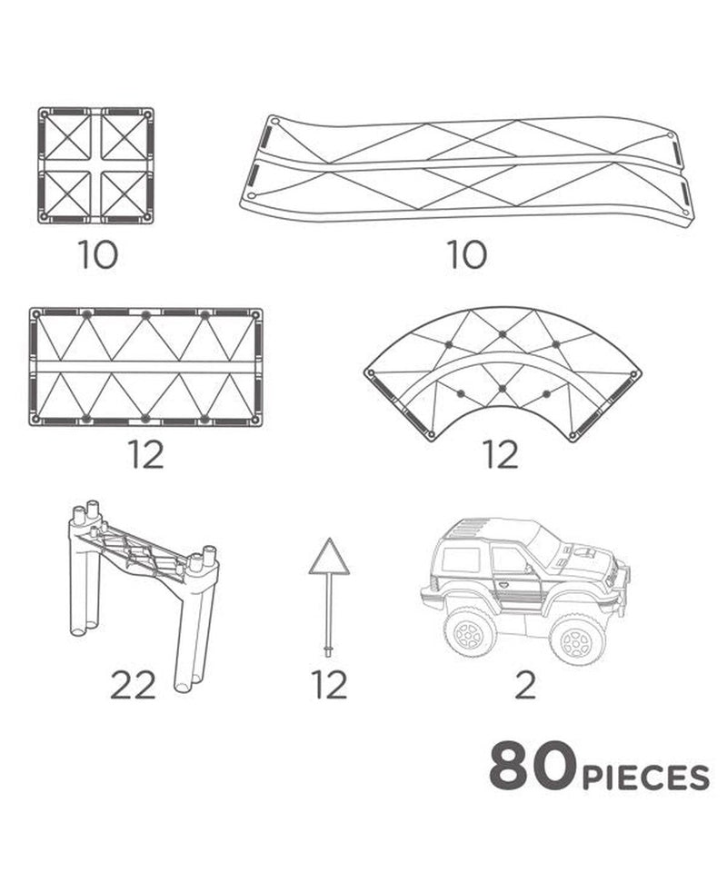 Cleverclixx pastel Race Track Intense - 80 pieces