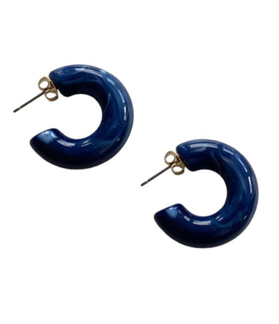 Colorful Rainbow Earrings Cobalt Blue-Marble