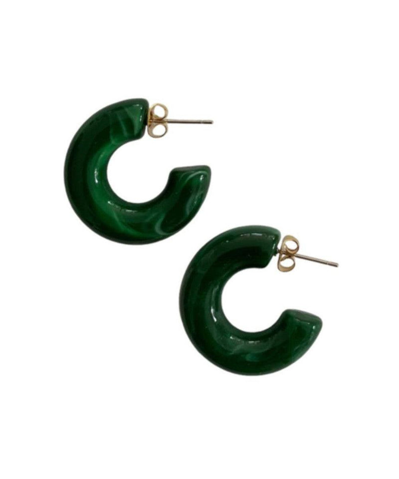 Colorful Rainbow Earrings Dark Green-Marble