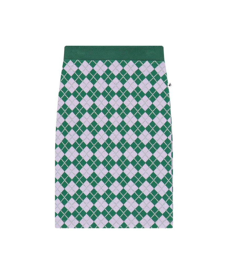 Cos I Said So Knit Argyle Skirt Green/Lilac