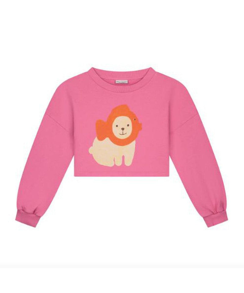 Daily Brat Blazzy Fish Cropped Sweater Rosy Rebel