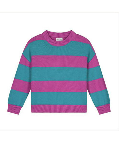 Daily Brat Doodled Striped Knitted Sweater Whimsy