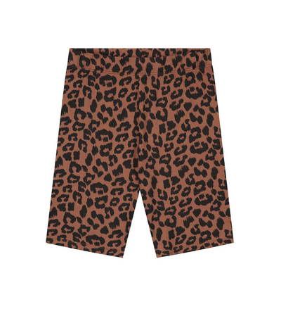 Daily Brat leopard Biker Shorts Hickory Brown