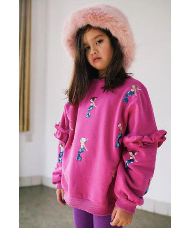 Daily Brat Twinkle Mermaid Sweater Snow Pink