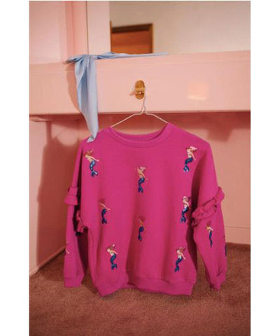 Daily Brat Twinkle Mermaid Sweater Snow Pink