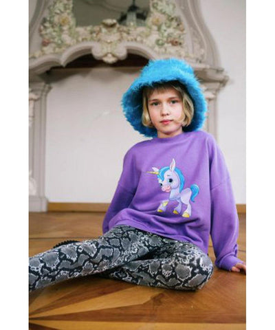 Daily Brat Twinkle Starlight Unicorn Sweater Lavender Luxe