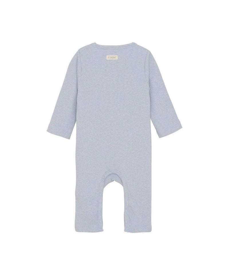 Fixoni Baby Romper LS Rib Zen Blue