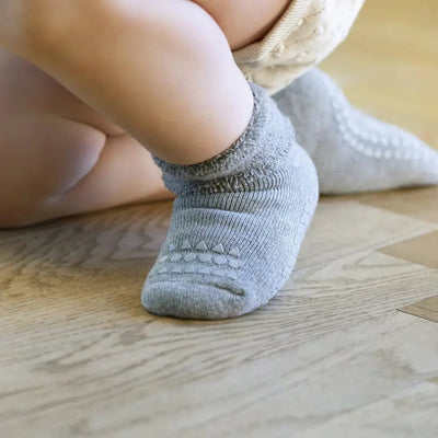 GO Baby Go Non-slip Socks Organic Cotton Grey Melange