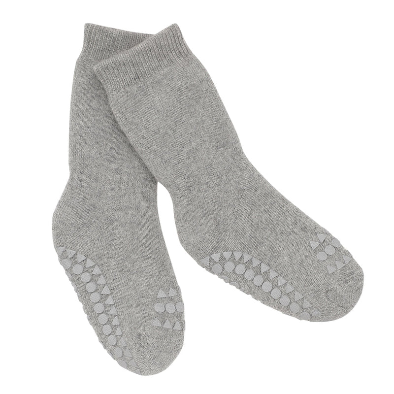 GO Baby Go Non-slip Socks Organic Cotton Grey Melange