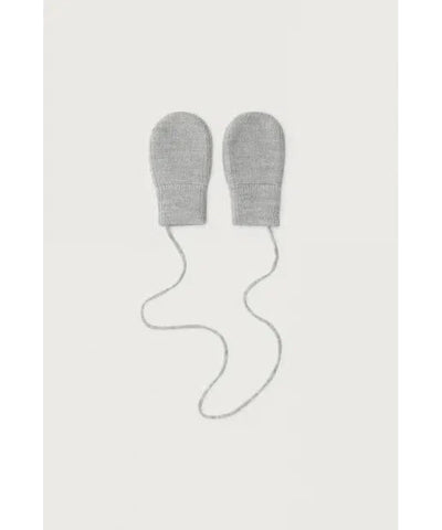 Gray Label Baby Knitted Mittens Grey Melange