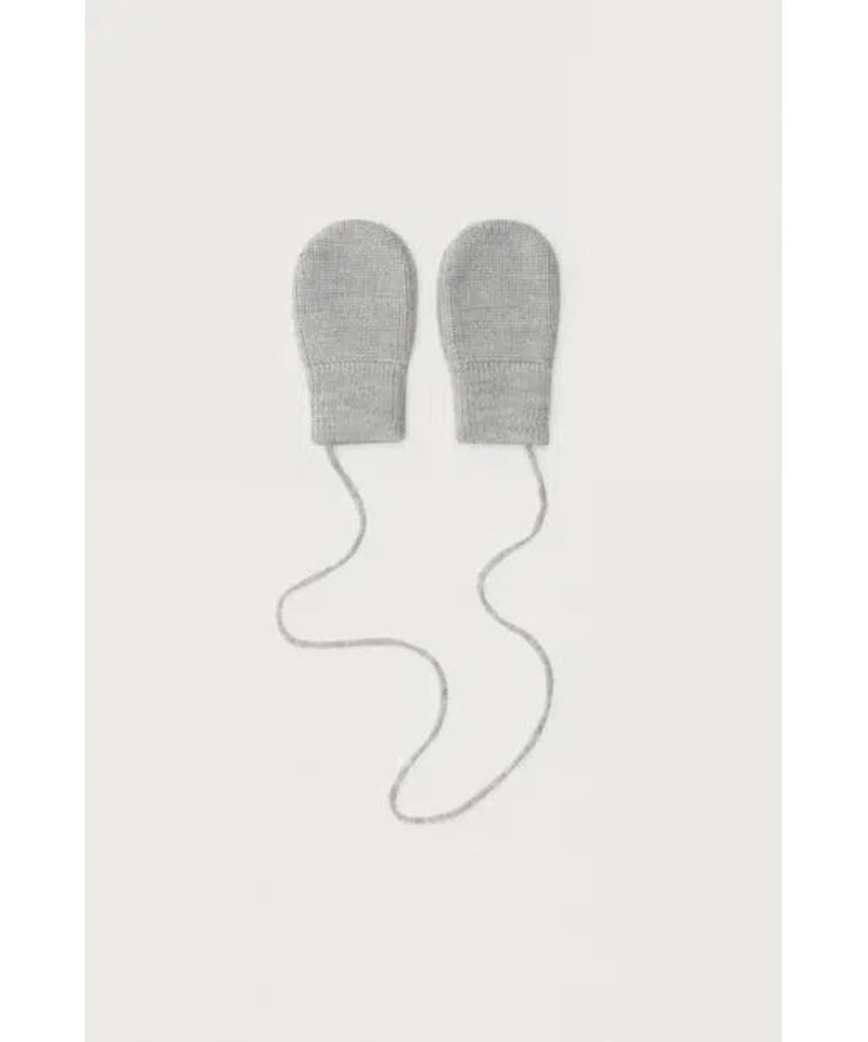 Gray Label Baby Knitted Mittens Grey Melange