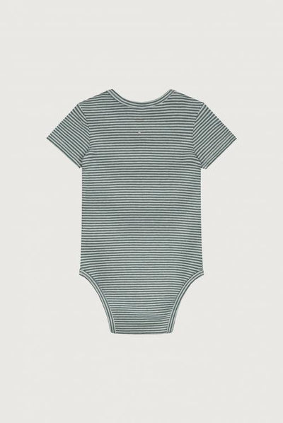 Gray label Baby Onesie Blue Grey/Cream