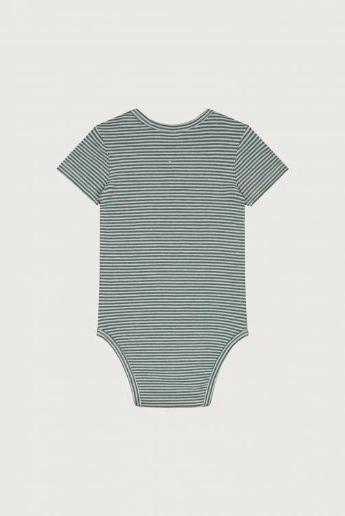 Gray label Baby Onesie Blue Grey/Cream