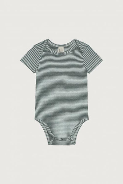 Gray label Baby Onesie Blue Grey/Cream