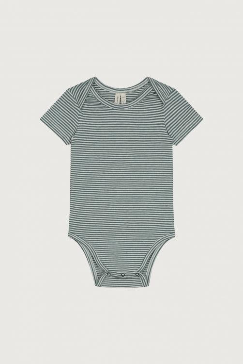 Gray label Baby Onesie Blue Grey/Cream