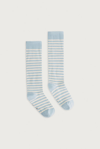 Gray Label Long Ribbed Socks GOTS Sky/Cream