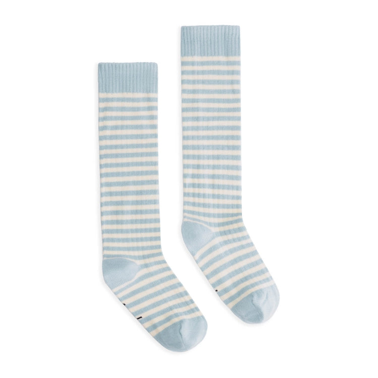 Gray Label Long Ribbed Socks GOTS Sky/Cream