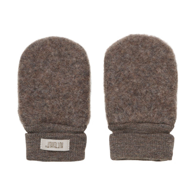 HUTTELiHUT Mittens Wool Fleece 2-layers Brown Melange