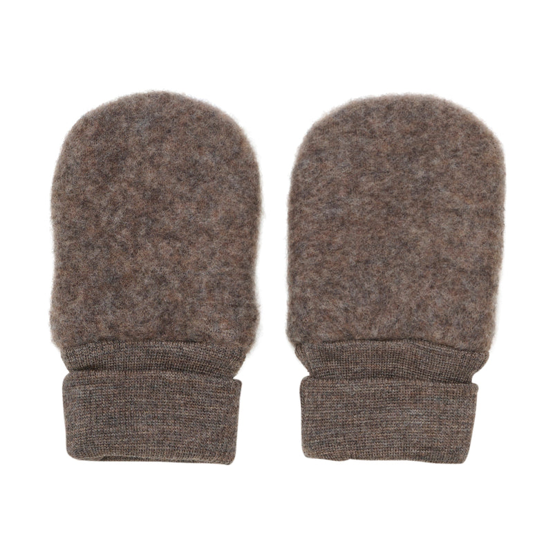 HUTTELiHUT Mittens Wool Fleece 2-layers Brown Melange