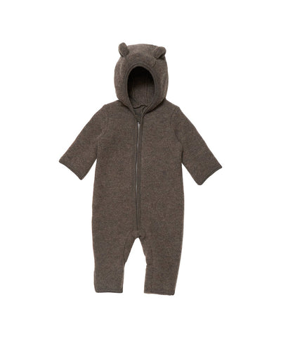 HUTTELiHUT Pram Suit Ears Wool Fleece Brown Melange