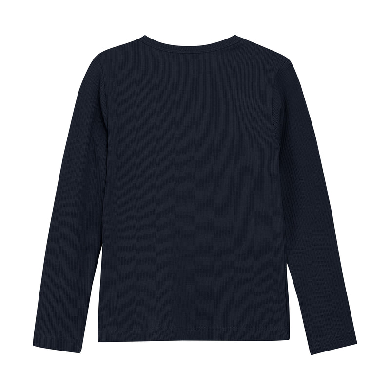 HUTTELiHUT T-shirt LS Rib Dark Navy