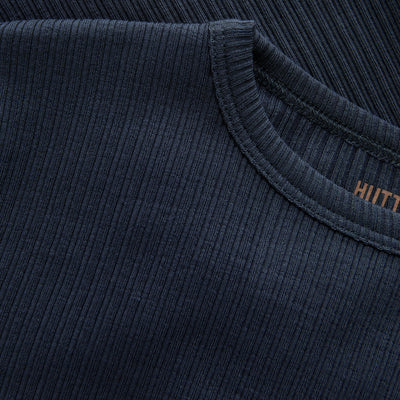 HUTTELiHUT T-shirt LS Rib Dark Navy