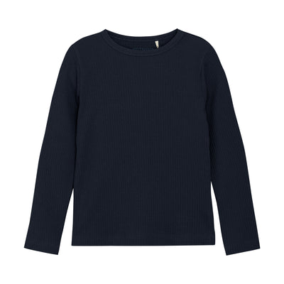 HUTTELiHUT T-shirt LS Rib Dark Navy