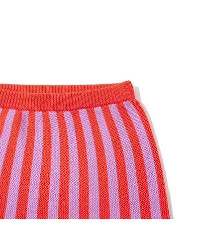 Knit Planet Stripe Skirt Orange/Purple