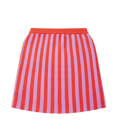 Knit Planet Stripe Skirt Orange/Purple