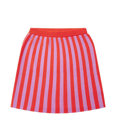 Knit Planet Stripe Skirt Orange/Purple