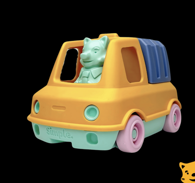 Le Jouet Simple Garbage Truck Yellow