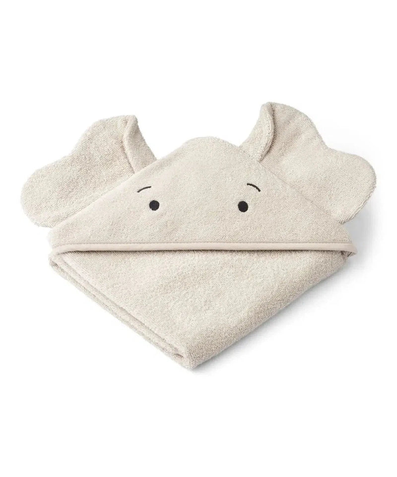 Liewood Baby Handdoek Albert Elephant Hooded Towel Sandy