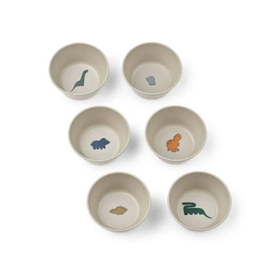 Liewood Cees Bowl 6-pack Dinosaurs/ Mist