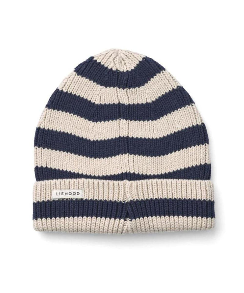 Liewood Ezra Beanie Stripe Navy/Sandy