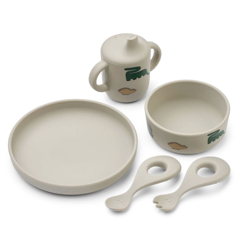 Liewood Ryle Tableware Set Dinosaur/Mist