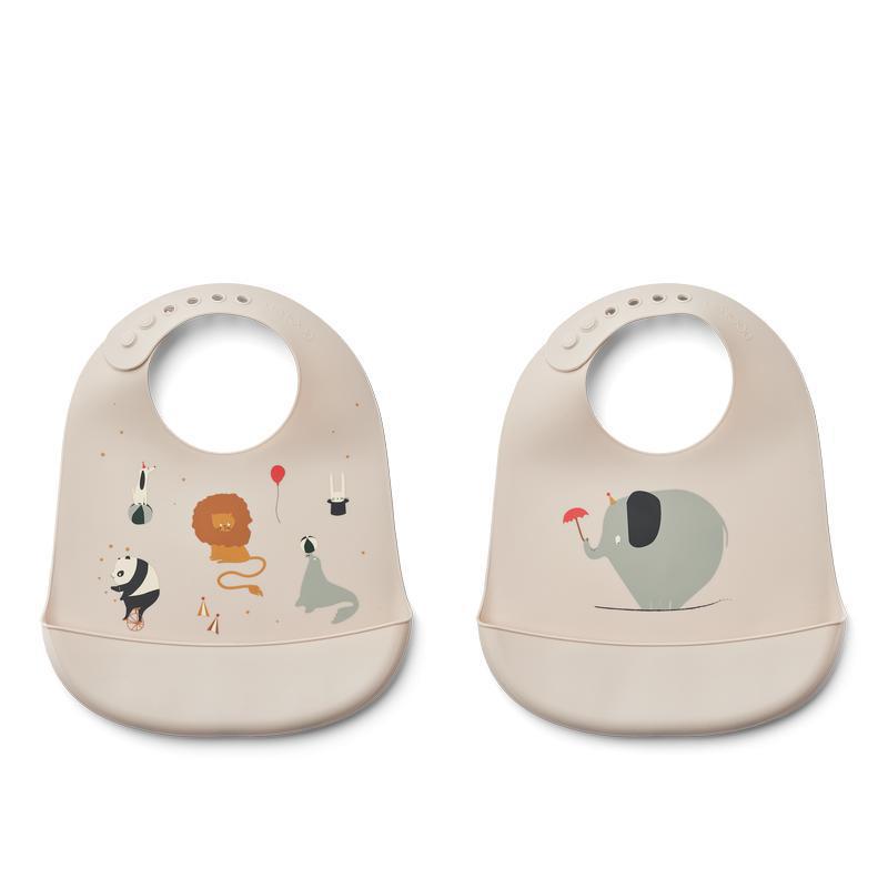 Liewood Tilda Printed Bib 2-Pack Circus/Sandy