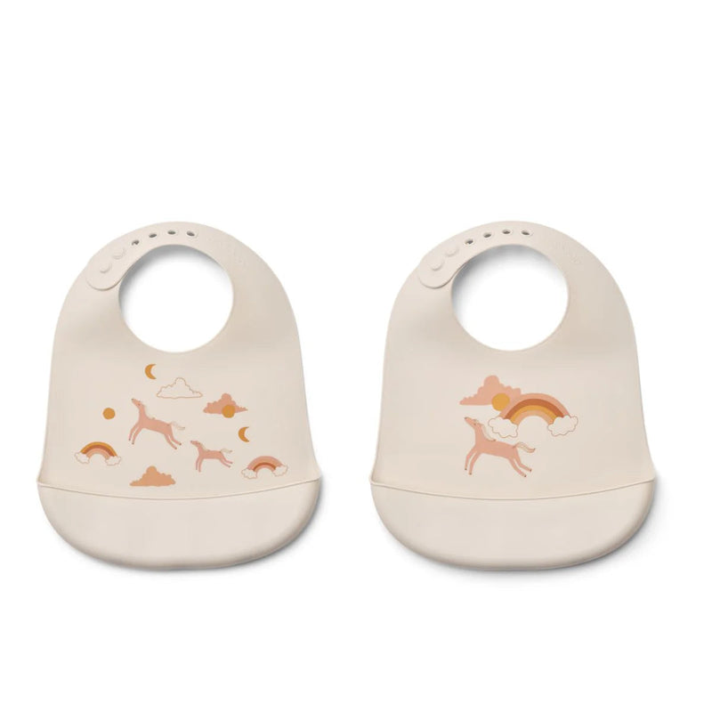 Liewood Tilda Printed Bib 2-Pack Dream/Ecru