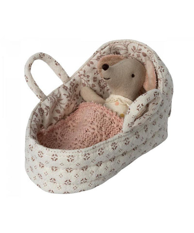 Maileg Carry Cot Baby Mouse