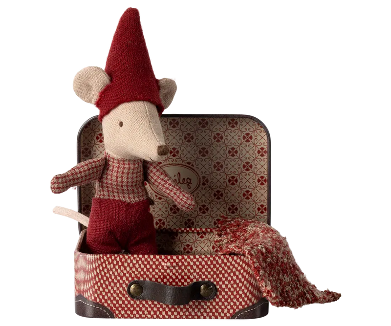 Maileg Christmas Mouse Baby In Suitcase