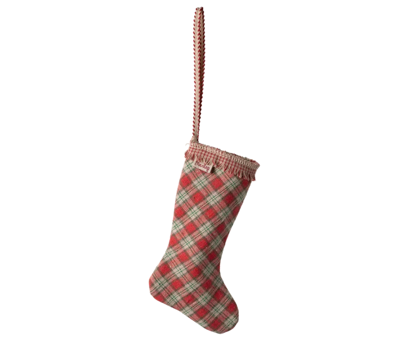 Maileg Christmas Ornament Stocking Checker Red