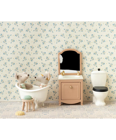 Maileg Miniature Sink Dresser With Mirror - Powder