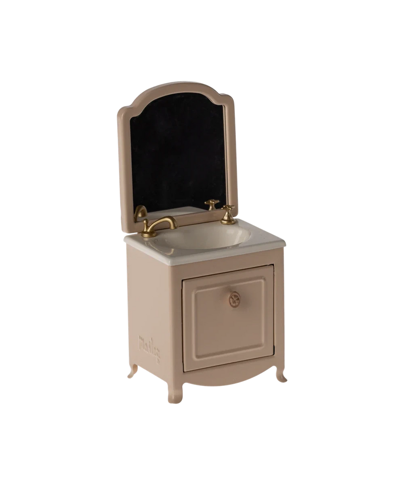 Maileg Miniature Sink Dresser With Mirror - Powder