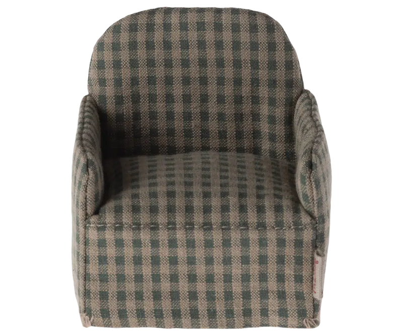 Maileg Mouse Chair Checker Green