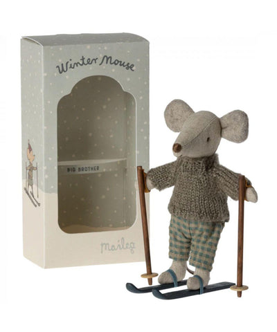 Maileg Winter Mouse With Ski Set, Big Brother