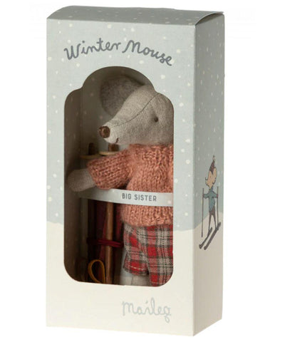 Maileg Winter Mouse With Ski Set, Big Sister