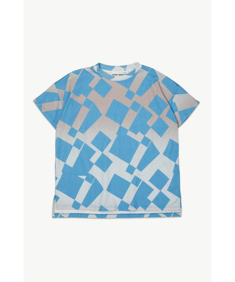 Main Story Oversized Tee Bonnie Blue Chequered