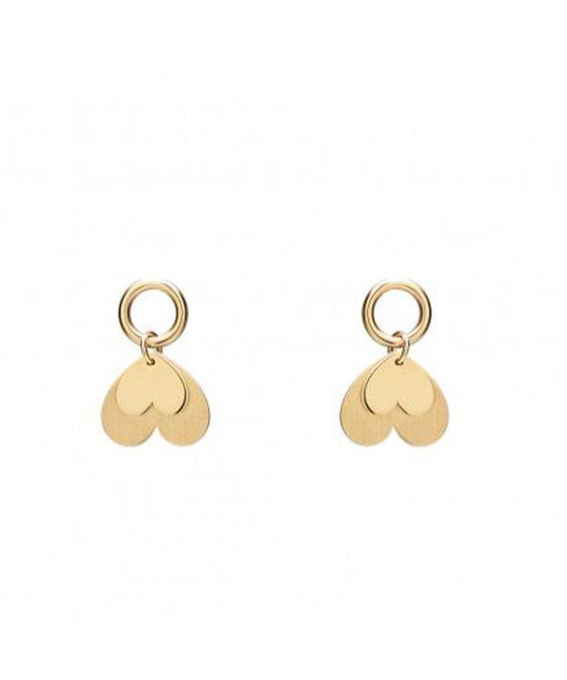 Mini Coquine Love 2 Overlapping Hearts Golden Earrings