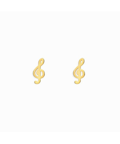 Mini Coquine Treble Clef Golden Earrings