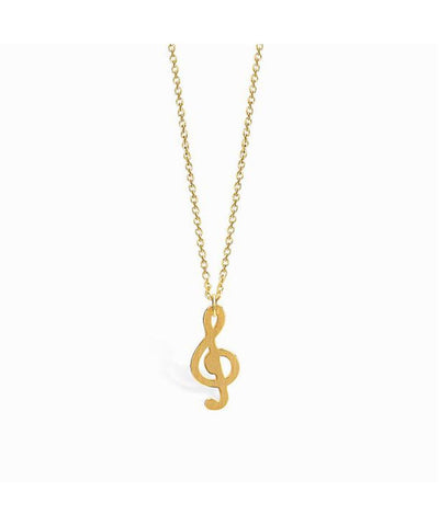 Mini Coquine Treble Clef Golden Necklace