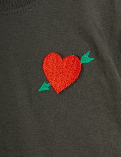 Mini Rodini Arrowed Heart ss Tee Black